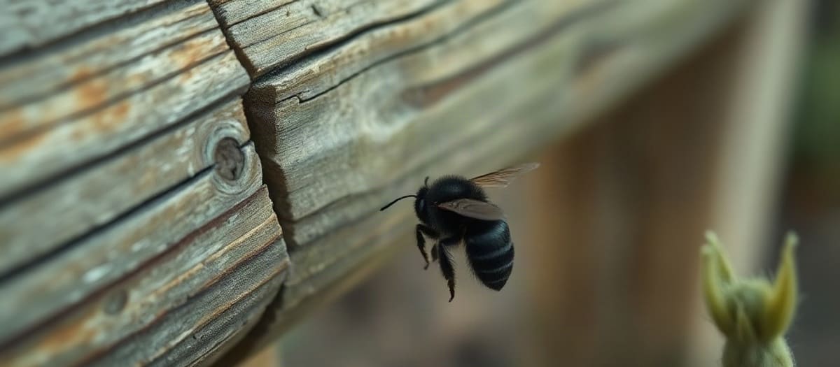 La guêpe charpentière perce votre bois et ne vous cherche pas